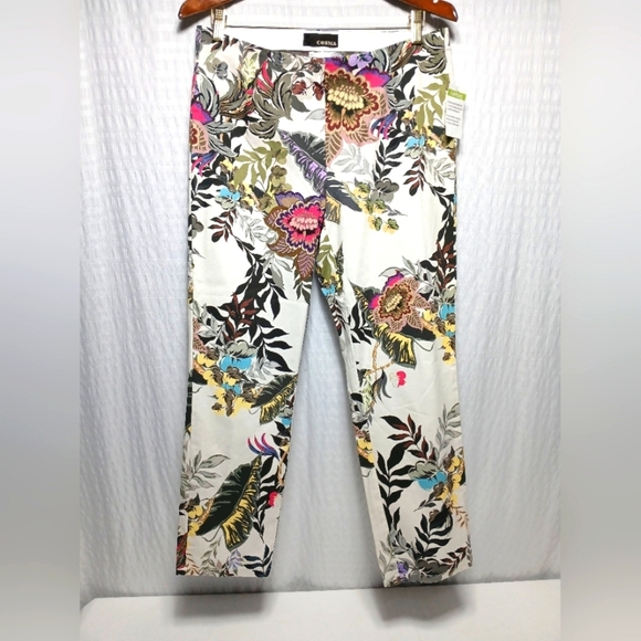 Cos Floral Cotton Ankle Pants. Ladies Size 10p - Picture 2 of 8